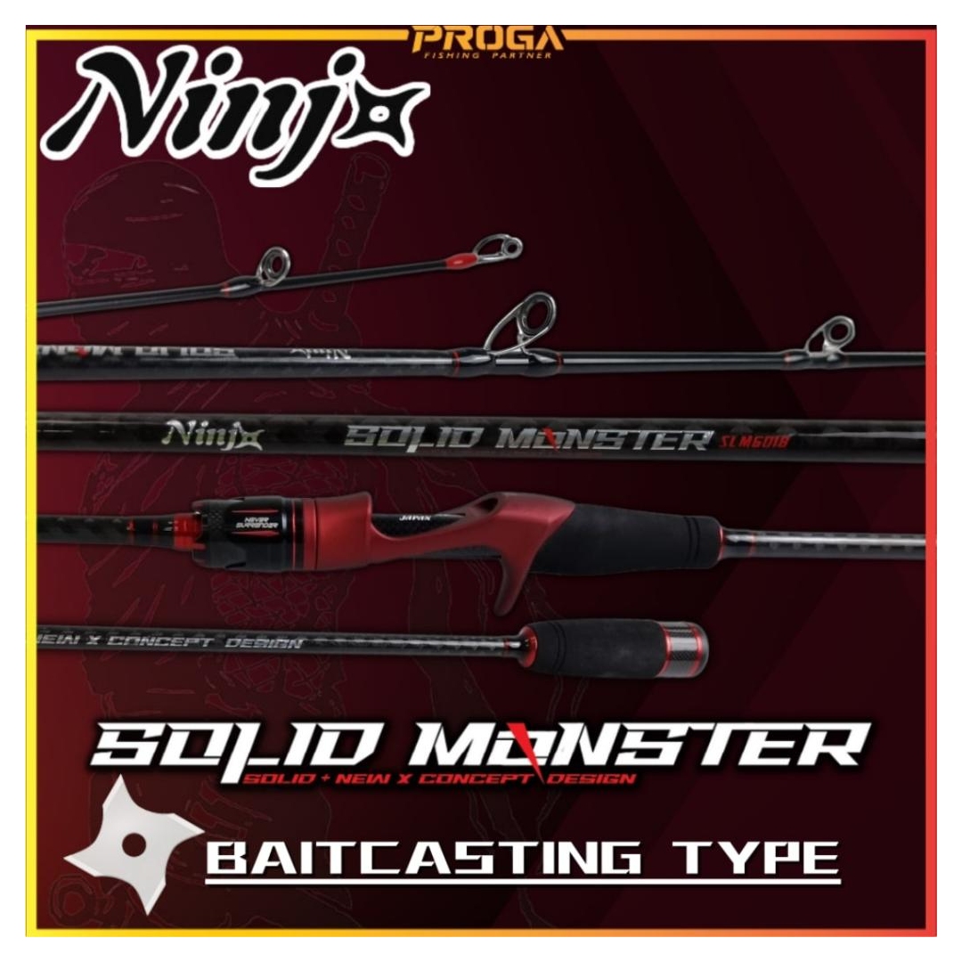 NINJ SOLID MONSTER ROD Solid & New X Concept Solid Carbon Jigging Fishing Rod