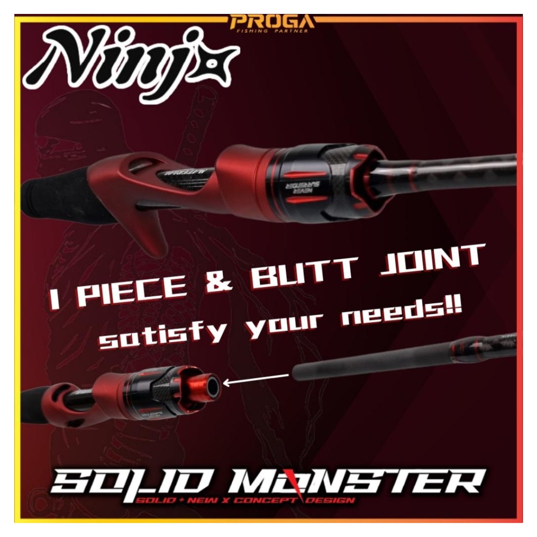 NINJ SOLID MONSTER ROD Solid & New X Concept Solid Carbon Jigging Fishing Rod