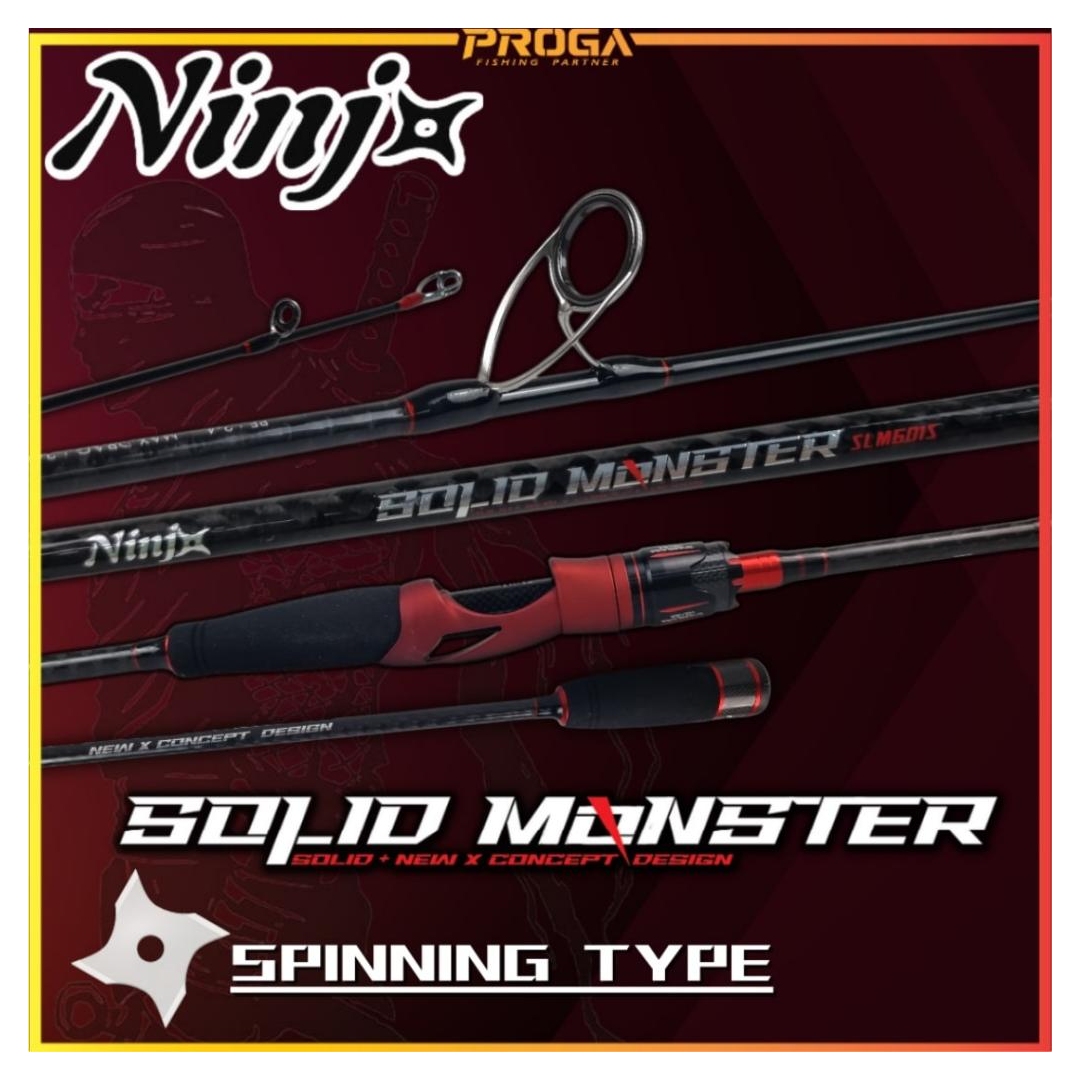 NINJ SOLID MONSTER ROD Solid & New X Concept Solid Carbon Jigging Fishing Rod