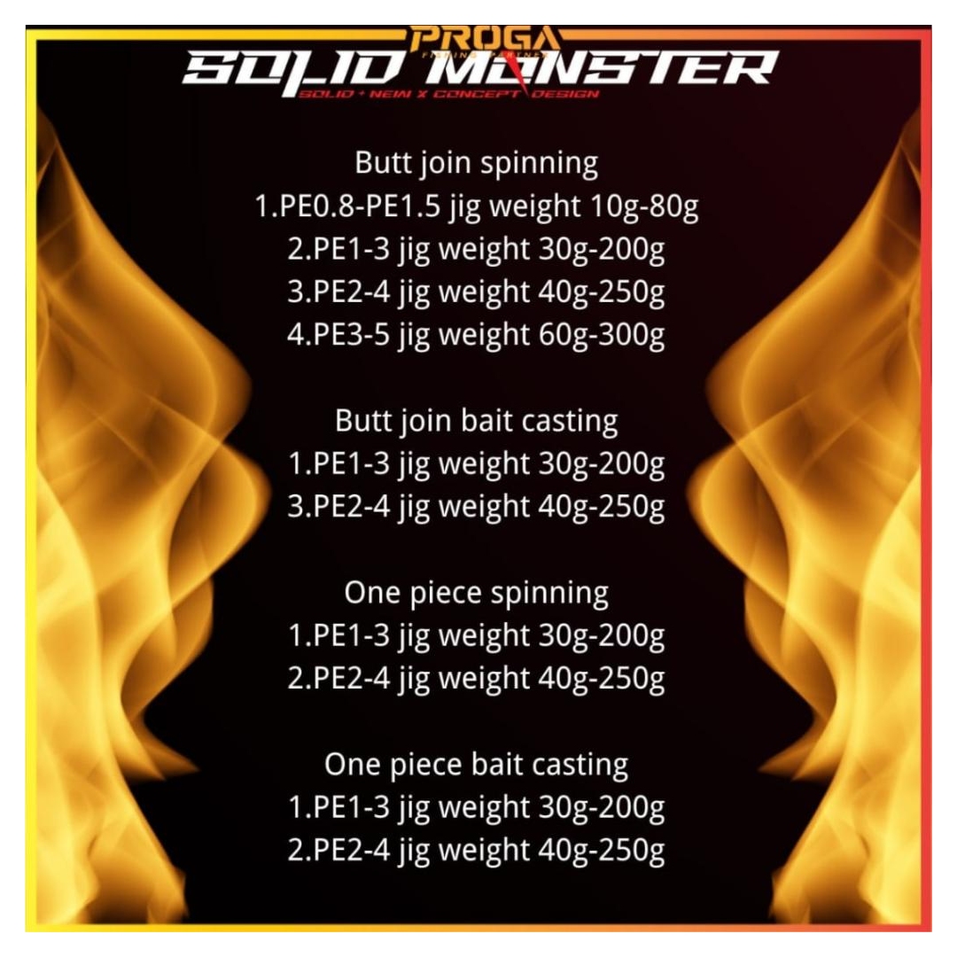 NINJ SOLID MONSTER ROD Solid & New X Concept Solid Carbon Jigging Fishing Rod